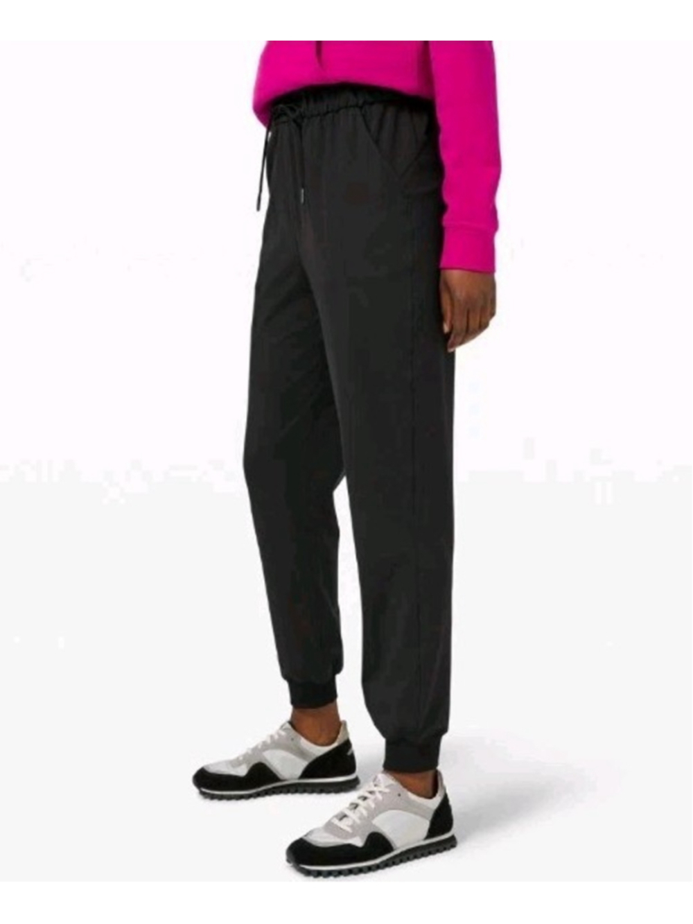 Lululemon Keep Moving Jogger Women Sz 10 Black High Rise Drawstring Pants Casual